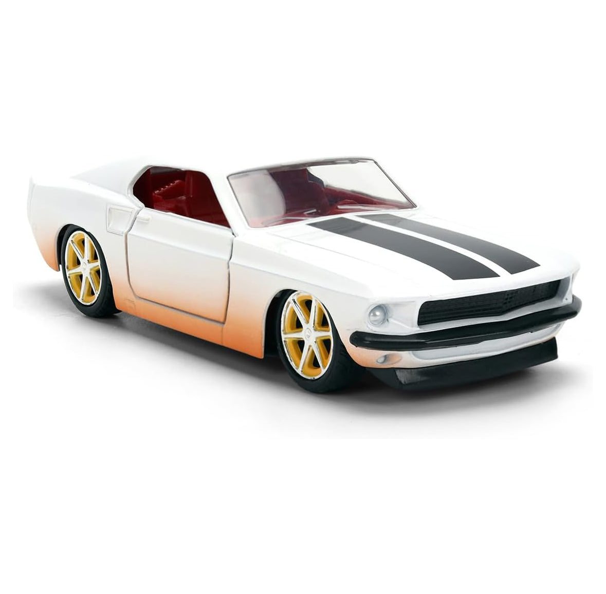 Jada Toys - Roman's Ford Mustang White with Black Stripes & Red Interior Dirty Version Fast & Furious Movie Fast & Furious 25th Anniversary Series 1-32 Scale Diecast Model Car