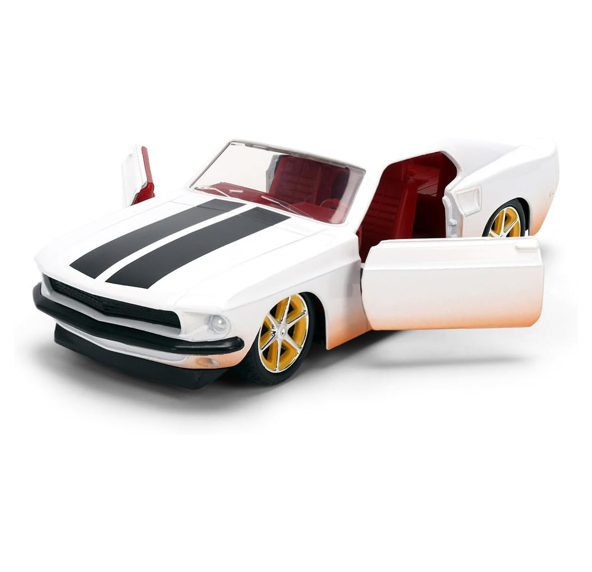 Jada Toys - Roman's Ford Mustang White with Black Stripes & Red Interior Dirty Version Fast & Furious Movie Fast & Furious 25th Anniversary Series 1-32 Scale Diecast Model Car