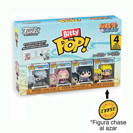 Funko Pop! Bitty: Naruto Shippuden 4PK - Kakashi Hatake, Sakura Haruno, Sasuke Uchiha, and Random Chase Figure
