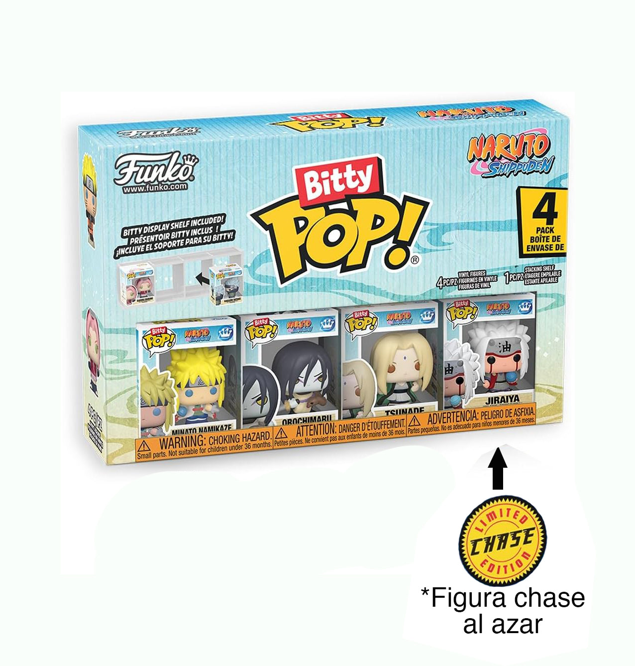 Funko Pop! Bitty: Naruto Shippuden 4PK - Tsunade, Minato Namikaze, Orochimaru, and Random Chase Figure