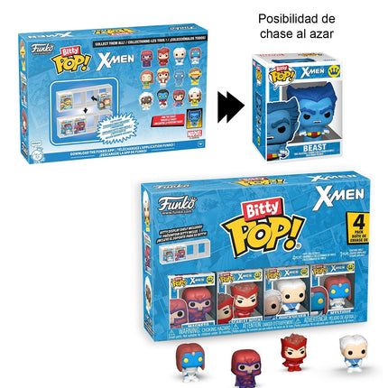 Funko Bitty POP!: X-MEN, Magneto, Scarlet Witch, Quicksilver, & Mystique Figures