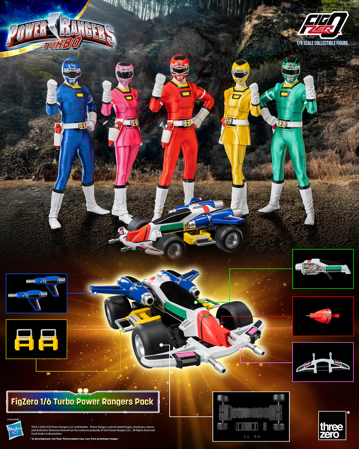 Turbo Power Ranger Pack Sixth Scale Figure Set (PRE-ORDER)