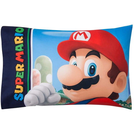 Fun Character Pillow Mario Kingdom Kids Boys Pillowcase Microfiber Cotton Standard Size