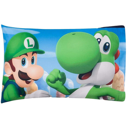 Fun Character Pillow Mario Kingdom Kids Boys Pillowcase Microfiber Cotton Standard Size