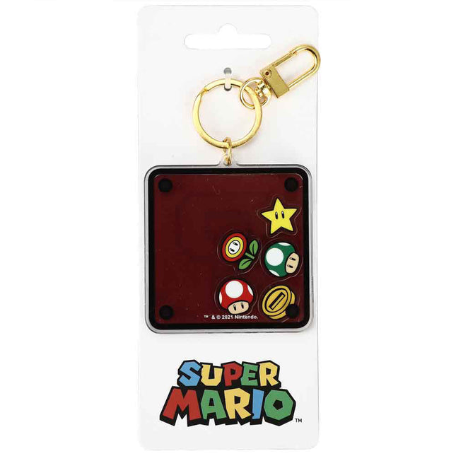 Super Mario Mystery Block Acrylic Shaker Keychain
