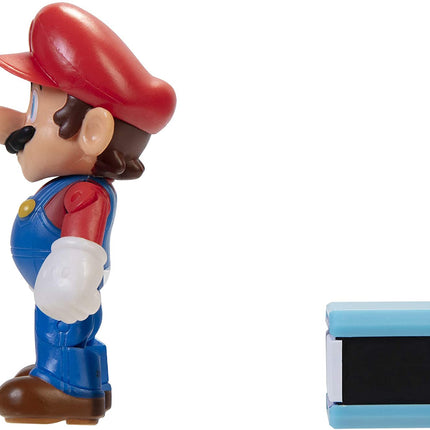 SUPER MARIO Collectible Mario 4" Poseable Articulated Action Figure with POW Accessory