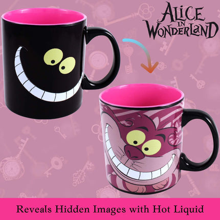 Disney Alice in Wonderland Cheshire Cat Heat Reveal Ceramic Mug, 20 Ounces