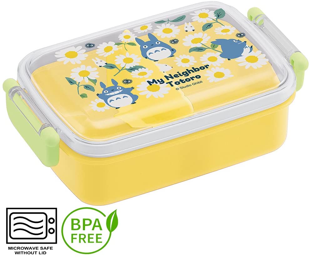 My Neighbor Totoro Bento Lunch Box (15oz) - Carrier with Secure 2-Point Locking Lid - Authentic Japanese Design - Durable, Microwave and Dishwasher Safe