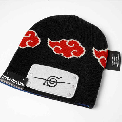 Naruto Shippuden: Leaf & Anti-Leaf Village Akatsuki Clouds Reversible Beanie Hat