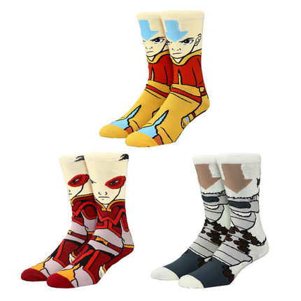 Avatar the Last Airbender Aang, Appa & Zuko 3 Pair Crew Socks