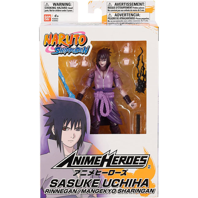 Anime Heroes Naruto Sasuke Uchiha (Rinnegan/Mangekyo Sharingan) Action Figure, Naruto Wave 1