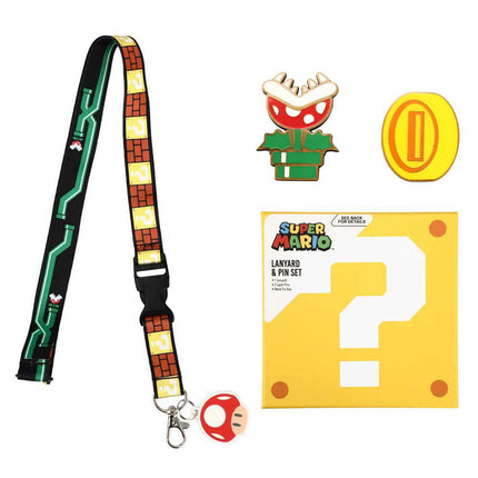 Super Mario Lapel Pins & Lanyard Box Set