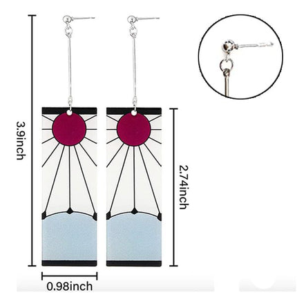 Demon Slayer Tanjiro Kamado Earrings "LARGE" (Acrylic)