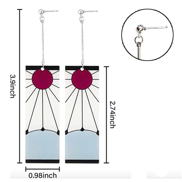Demon Slayer Tanjiro Kamado Earrings "LARGE" (Acrylic)
