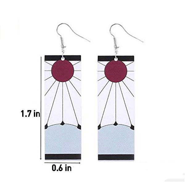 Demon Slayer Tanjiro Kamado (Hook) Earrings "SMALL" (Acrylic)