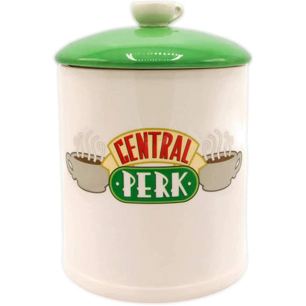 Silver Buffalo Friends Central Perk Logo Ceramic Cookie Jar, Large, White/Green