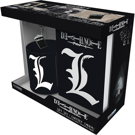 Death Note Detective L Gift Set Includes Ceramic Coffee Tea Mug 11 Oz. Hardcover Notebook & Metal Keychain