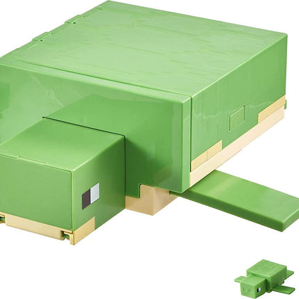 Minecraft Transforming Turtle Hideout, Authentic Pixelated Video-Game Role Play, Electronic, Action Toy to Create, Explore and Survive, Steve, Turtle