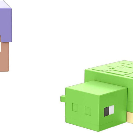 Minecraft Transforming Turtle Hideout, Authentic Pixelated Video-Game Role Play, Electronic, Action Toy to Create, Explore and Survive, Steve, Turtle