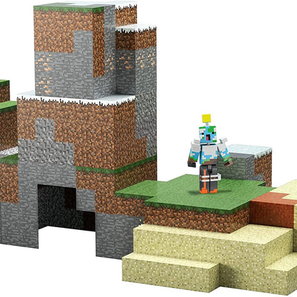 Minecraft Overworld Protector Playset, Accessories and Papercraft Blocks, Creative, Building Toy Set for Kids Ages 6 Years and Older