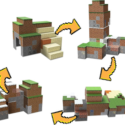 Minecraft Overworld Protector Playset, Accessories and Papercraft Blocks, Creative, Building Toy Set for Kids Ages 6 Years and Older