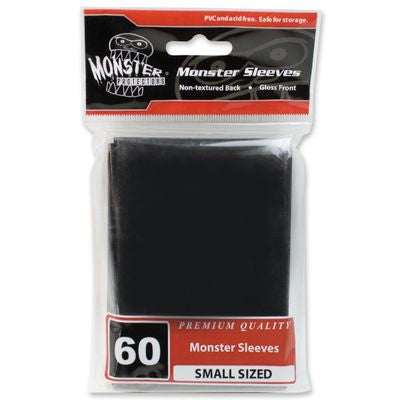 Monster Non-Glare Flat Matte SMALL (60 Sleeves) Card Protector Sleeves (BLACK)
