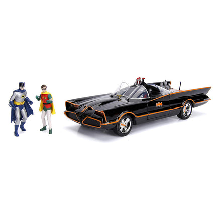 DC Comics Classic TV Series Batmobile Die-cast Car, 1:18 Scale Vehicle & 3" Batman & Robin Collectible Figurine