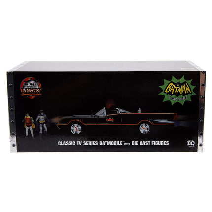 DC Comics Classic TV Series Batmobile Die-cast Car, 1:18 Scale Vehicle & 3" Batman & Robin Collectible Figurine