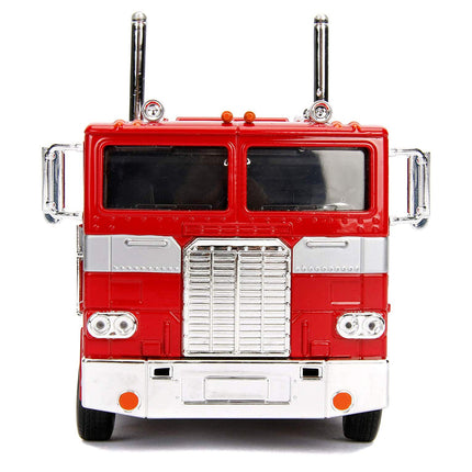 Jada Toys 1:24 Scale Transformers G1 Optimus Prime Truck with Robot on Chassis Die-cast Car