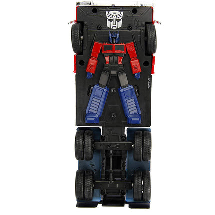 Jada Toys 1:24 Scale Transformers G1 Optimus Prime Truck with Robot on Chassis Die-cast Car