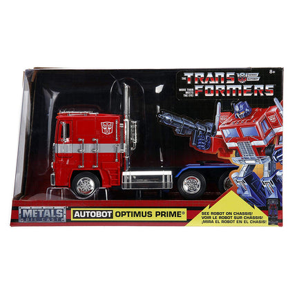 Jada Toys 1:24 Scale Transformers G1 Optimus Prime Truck with Robot on Chassis Die-cast Car