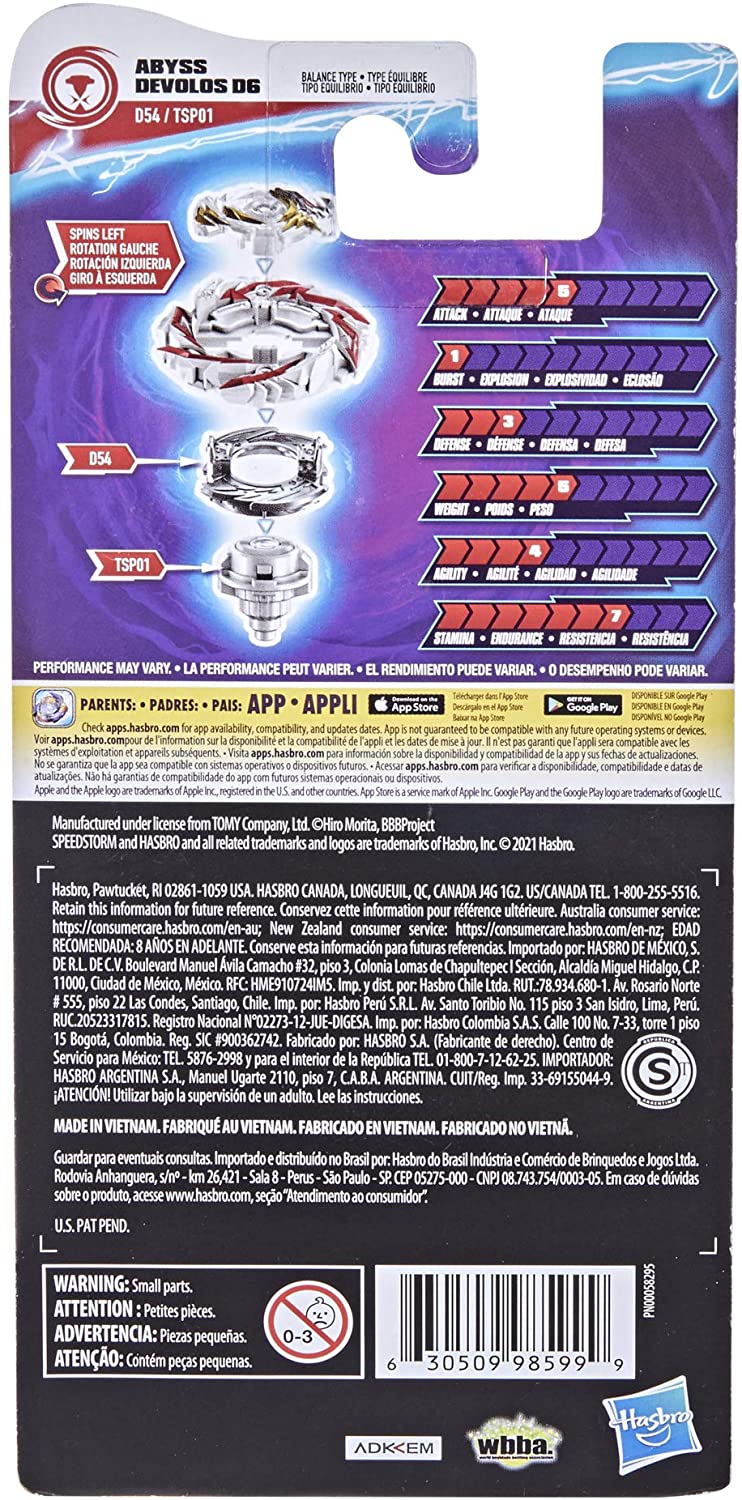Toupie Beyblade Burst Surge Speedstorm modèle Abyss Devolos D6 [Beyblade Toupie Beyblade Burst Surge Speedstorm modèle Abyss Devolos D6 [Beyblade